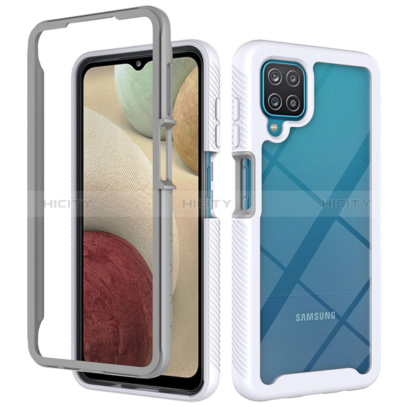 Silikon Schutzhülle Rahmen Tasche Hülle Durchsichtig Transparent 360 Grad Ganzkörper ZJ3 für Samsung Galaxy A12 Nacho