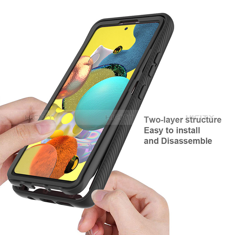 Silikon Schutzhülle Rahmen Tasche Hülle Durchsichtig Transparent 360 Grad Ganzkörper ZJ3 für Samsung Galaxy A51 4G