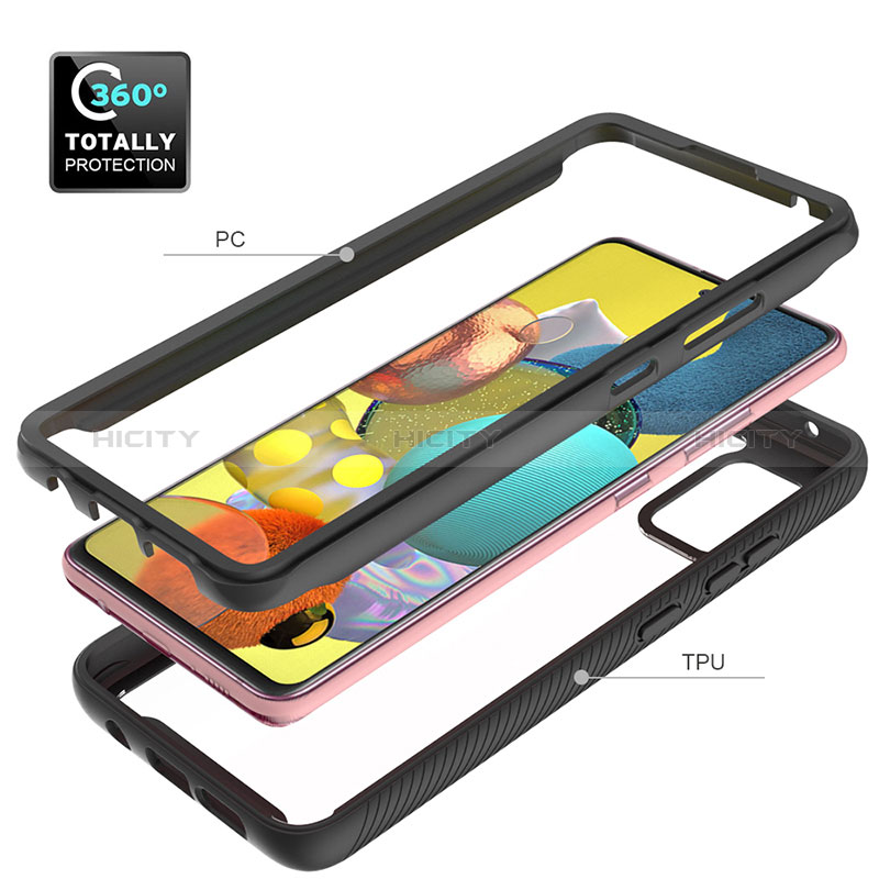 Silikon Schutzhülle Rahmen Tasche Hülle Durchsichtig Transparent 360 Grad Ganzkörper ZJ3 für Samsung Galaxy A51 4G