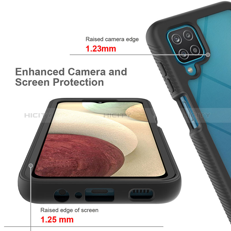Silikon Schutzhülle Rahmen Tasche Hülle Durchsichtig Transparent 360 Grad Ganzkörper ZJ3 für Samsung Galaxy M12
