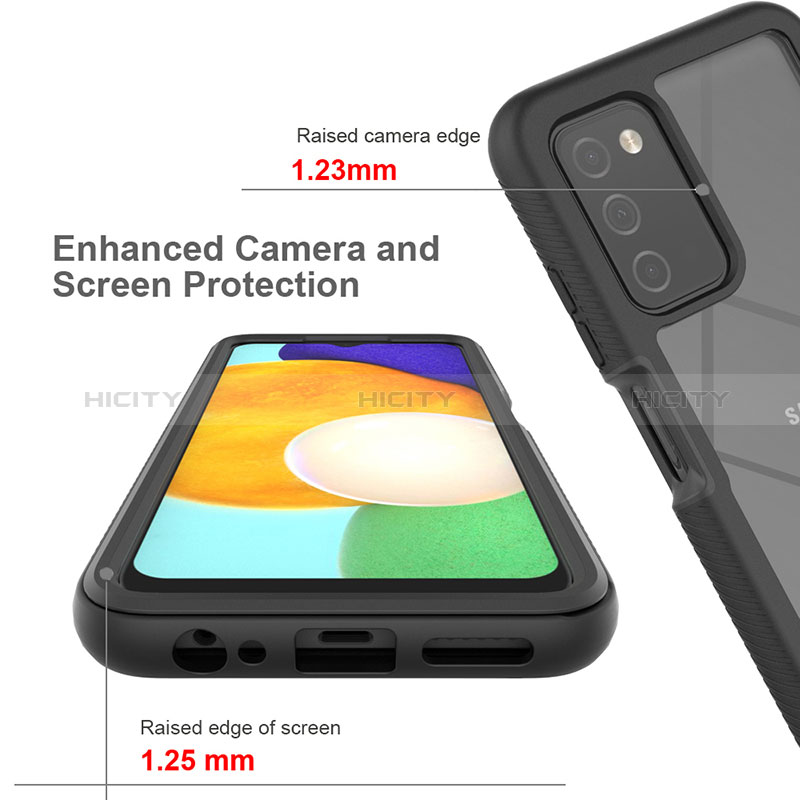Silikon Schutzhülle Rahmen Tasche Hülle Durchsichtig Transparent 360 Grad Ganzkörper ZJ4 für Samsung Galaxy A02s