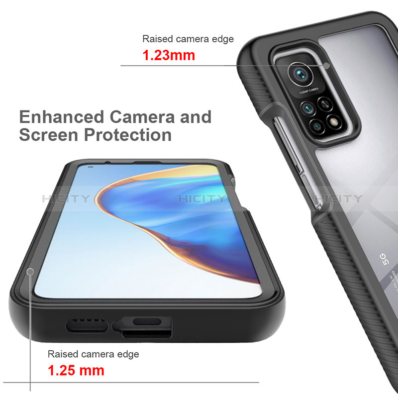 Silikon Schutzhülle Rahmen Tasche Hülle Durchsichtig Transparent 360 Grad Ganzkörper ZJ4 für Xiaomi Mi 10T 5G