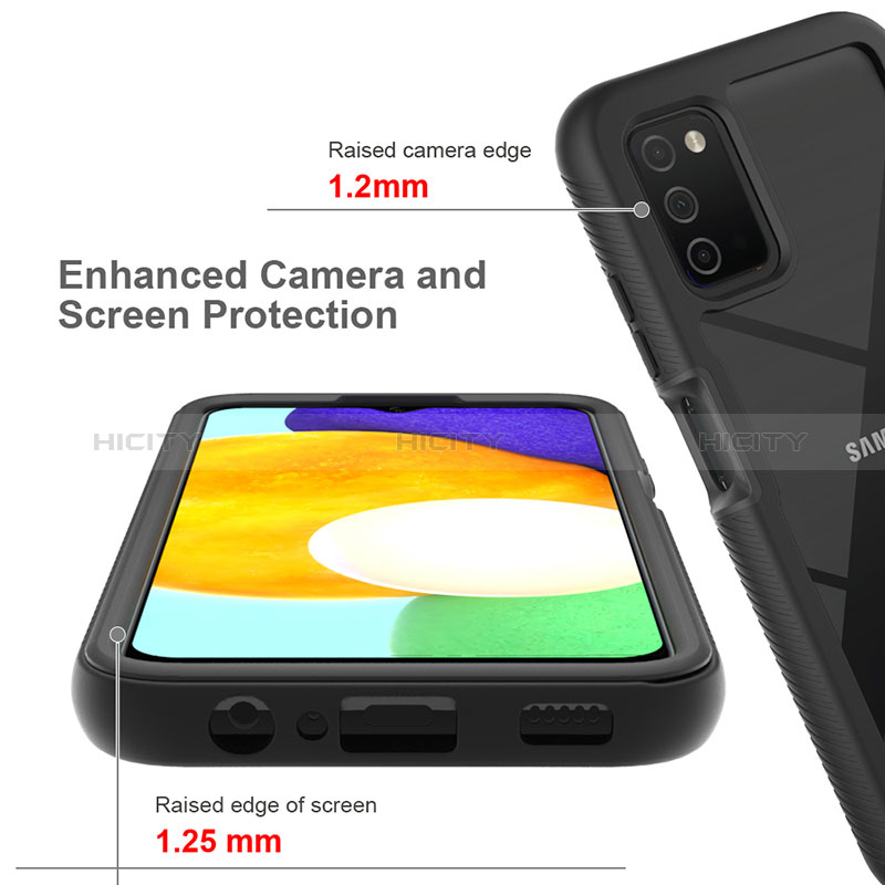 Silikon Schutzhülle Rahmen Tasche Hülle Durchsichtig Transparent 360 Grad Ganzkörper ZJ5 für Samsung Galaxy A02s