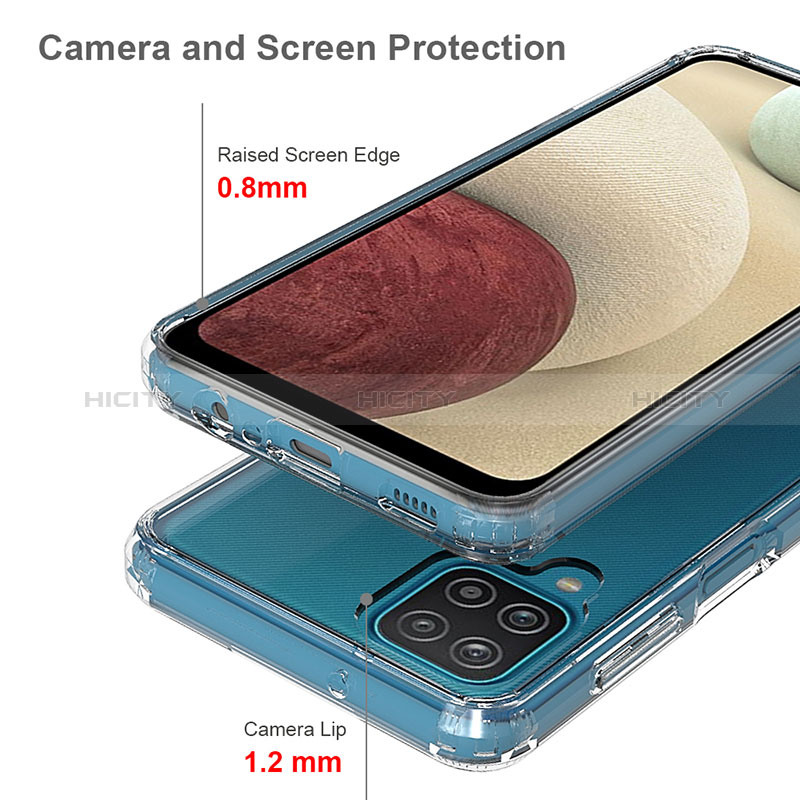 Silikon Schutzhülle Rahmen Tasche Hülle Durchsichtig Transparent 360 Grad Ganzkörper ZJ5 für Samsung Galaxy M12