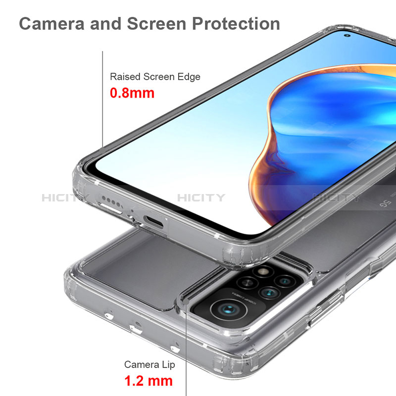Silikon Schutzhülle Rahmen Tasche Hülle Durchsichtig Transparent 360 Grad Ganzkörper ZJ5 für Xiaomi Mi 10T Pro 5G