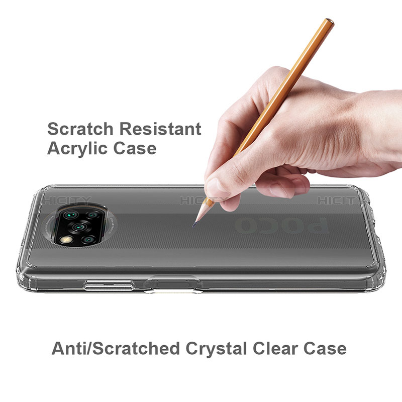 Silikon Schutzhülle Rahmen Tasche Hülle Durchsichtig Transparent 360 Grad Ganzkörper ZJ6 für Xiaomi Poco X3 NFC