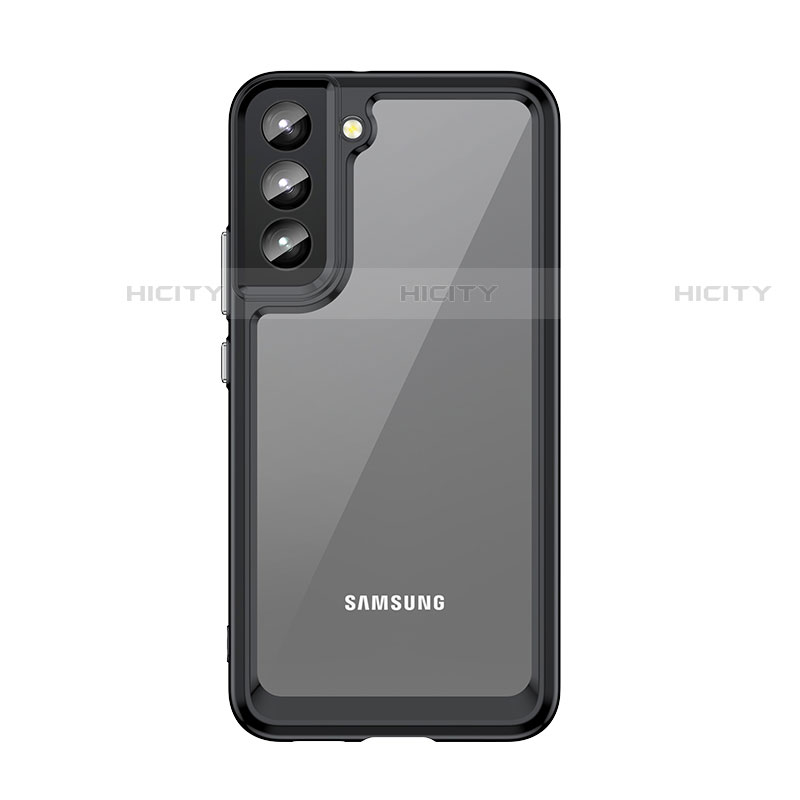 Silikon Schutzhülle Rahmen Tasche Hülle Durchsichtig Transparent M03 für Samsung Galaxy S21 5G Schwarz Plus