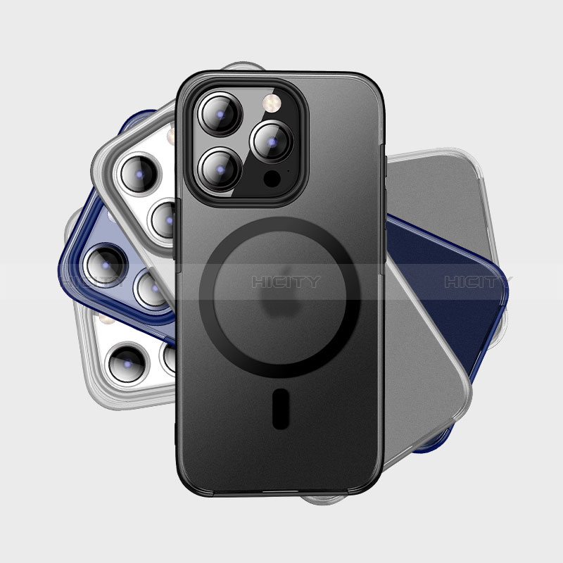 Silikon Schutzhülle Rahmen Tasche Hülle Durchsichtig Transparent mit Mag-Safe Magnetic Magnetisch QC1 für Apple iPhone 14 Pro Max