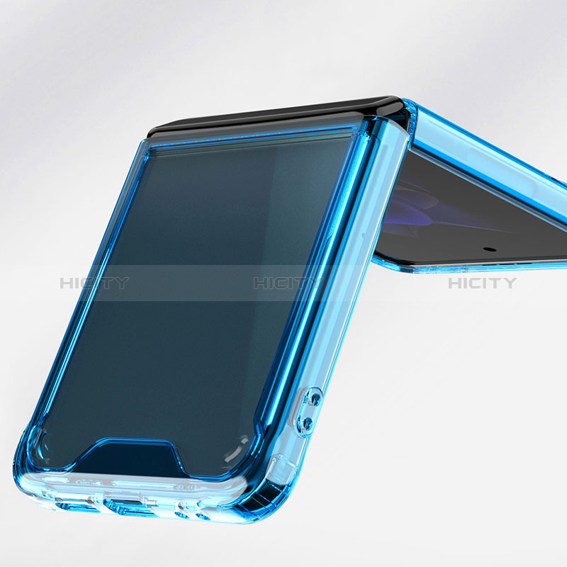Silikon Schutzhülle Rahmen Tasche Hülle Durchsichtig Transparent P01 für Samsung Galaxy Z Flip3 5G groß