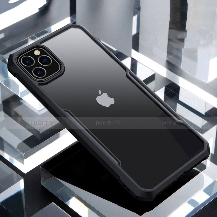 Silikon Schutzhülle Rahmen Tasche Hülle Durchsichtig Transparent Spiegel für Apple iPhone 11 Pro Max Schwarz