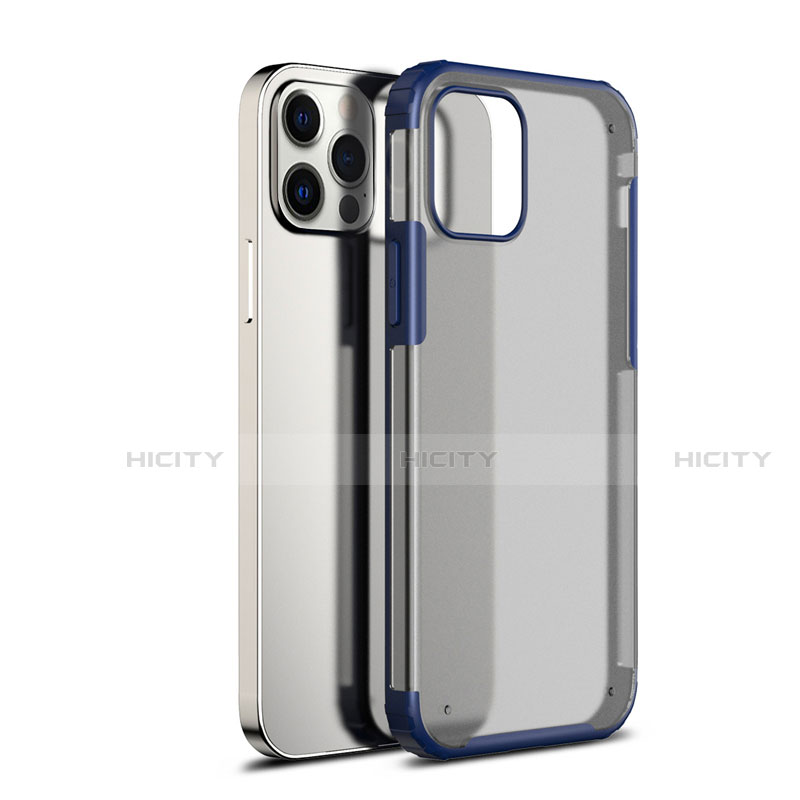 Silikon Schutzhülle Rahmen Tasche Hülle Durchsichtig Transparent Spiegel für Apple iPhone 12 Pro Max Blau Plus