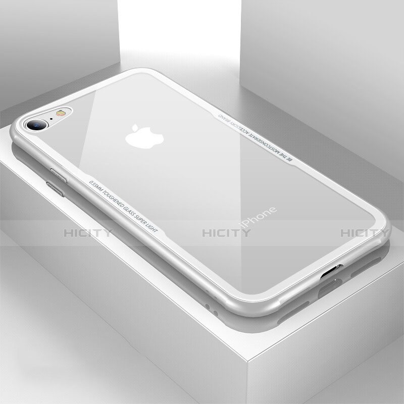 Silikon Schutzhülle Rahmen Tasche Hülle Durchsichtig Transparent Spiegel für Apple iPhone 7 Weiß Plus