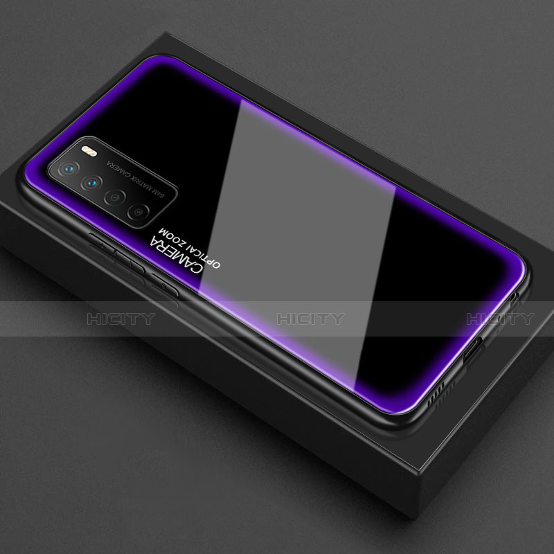 Silikon Schutzhülle Rahmen Tasche Hülle Durchsichtig Transparent Spiegel für Huawei Honor Play4 5G Violett