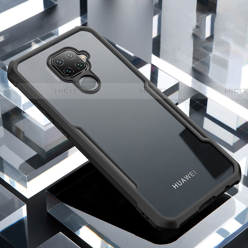 Silikon Schutzhülle Rahmen Tasche Hülle Durchsichtig Transparent Spiegel für Huawei Mate 30 Lite Schwarz