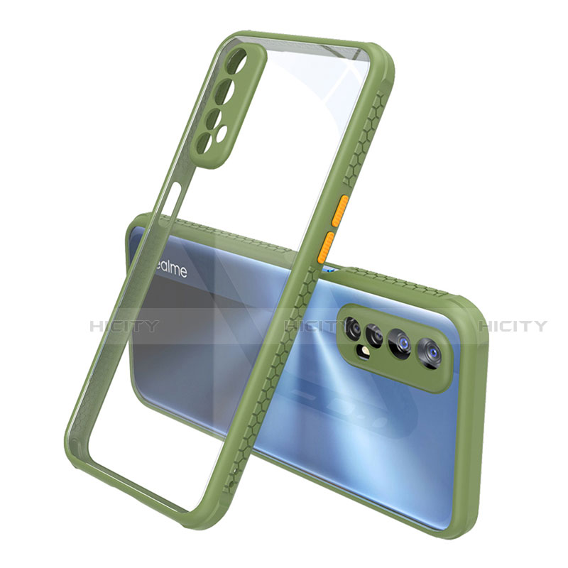 Silikon Schutzhülle Rahmen Tasche Hülle Durchsichtig Transparent Spiegel für Realme 7 Grün Plus