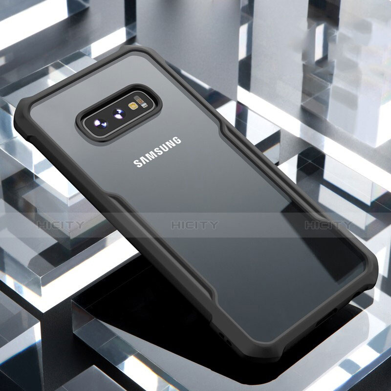 Silikon Schutzhülle Rahmen Tasche Hülle Durchsichtig Transparent Spiegel für Samsung Galaxy S10e Schwarz Plus