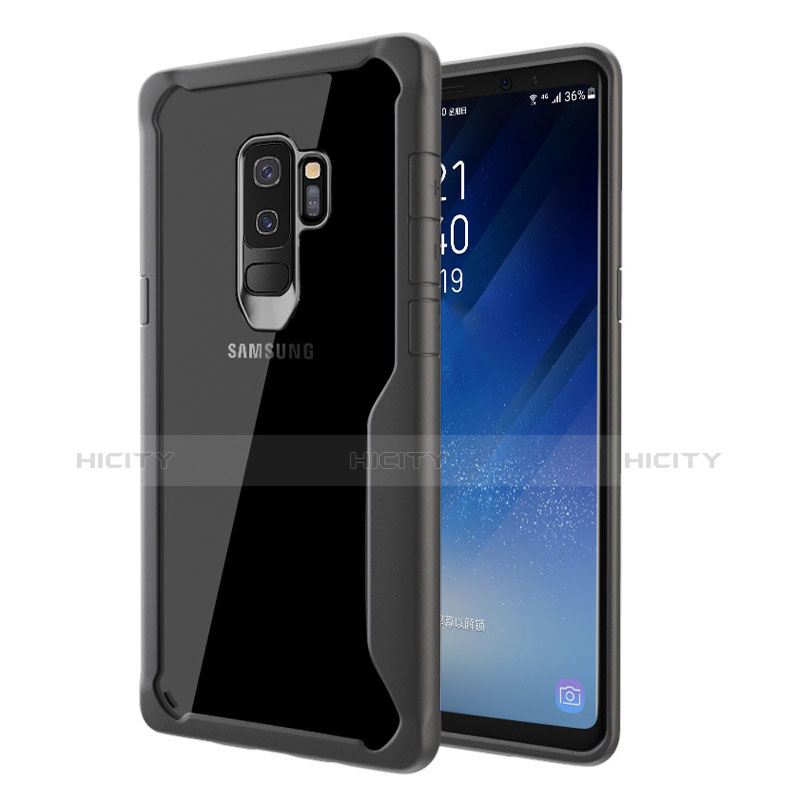 Silikon Schutzhülle Rahmen Tasche Hülle Durchsichtig Transparent Spiegel für Samsung Galaxy S9 Plus Grau Plus