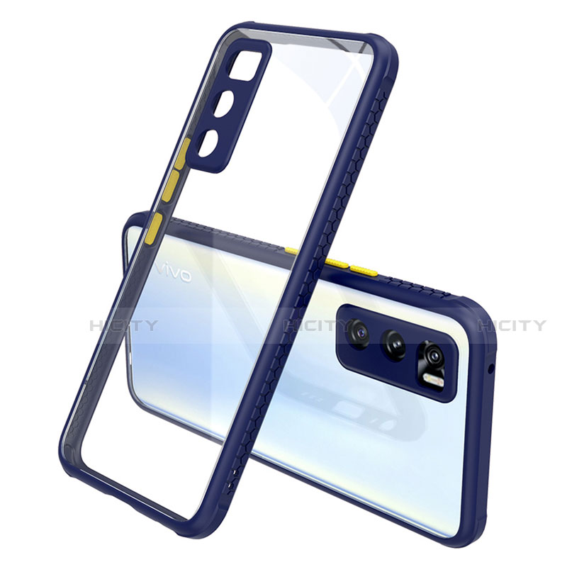 Silikon Schutzhülle Rahmen Tasche Hülle Durchsichtig Transparent Spiegel für Vivo Y70 (2020) Königs Blau