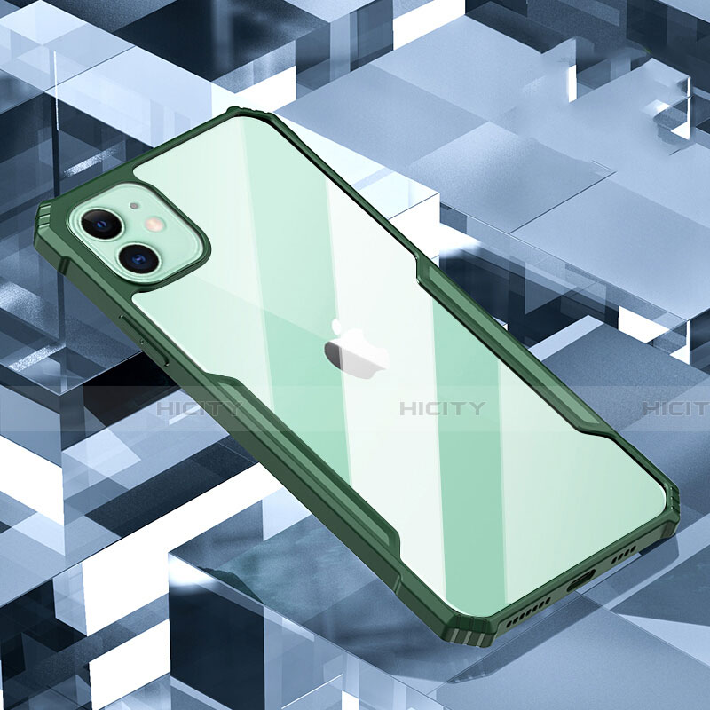 Silikon Schutzhülle Rahmen Tasche Hülle Durchsichtig Transparent Spiegel H01 für Apple iPhone 11 Grün Plus