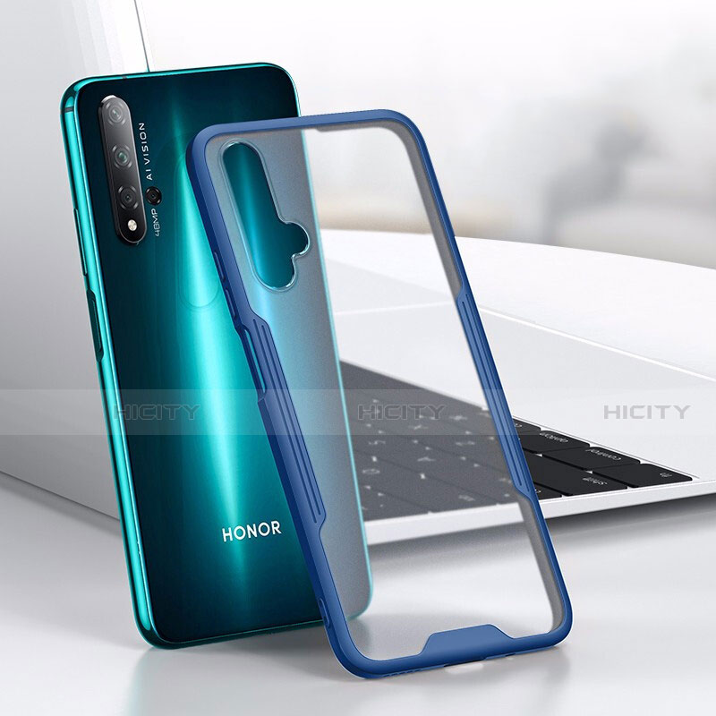 Silikon Schutzhülle Rahmen Tasche Hülle Durchsichtig Transparent Spiegel H01 für Huawei Honor 20S Blau Plus