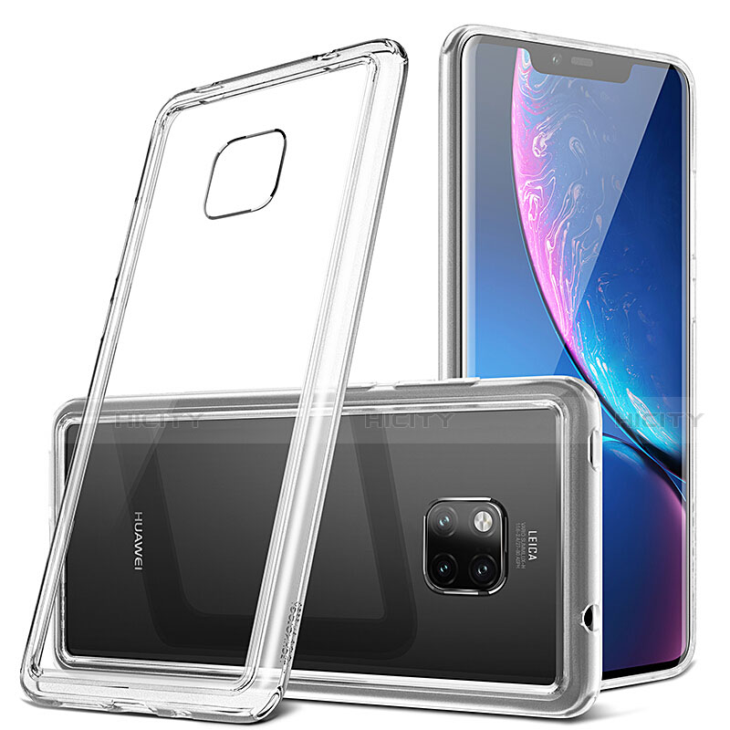 Silikon Schutzhülle Rahmen Tasche Hülle Durchsichtig Transparent Spiegel H01 für Huawei Mate 20 Pro groß