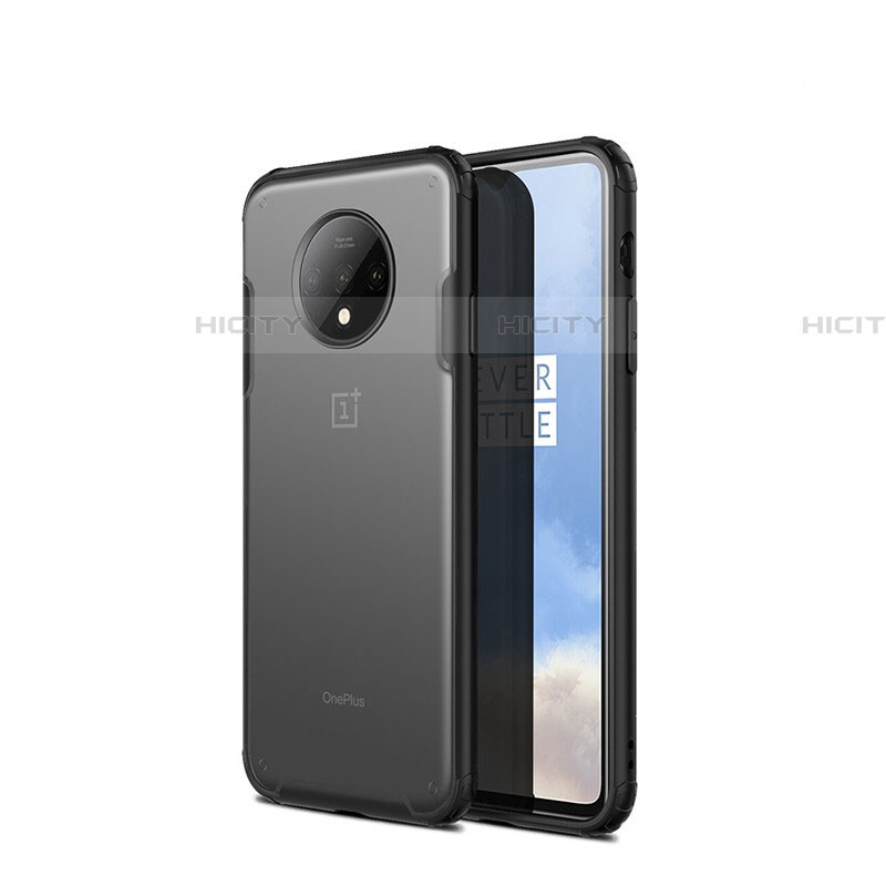 Silikon Schutzhülle Rahmen Tasche Hülle Durchsichtig Transparent Spiegel H01 für OnePlus 7T Schwarz