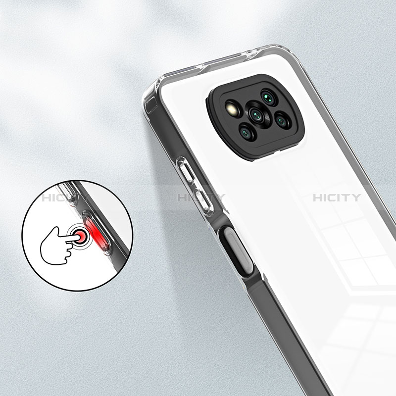 Silikon Schutzhülle Rahmen Tasche Hülle Durchsichtig Transparent Spiegel H01P für Xiaomi Poco X3 NFC