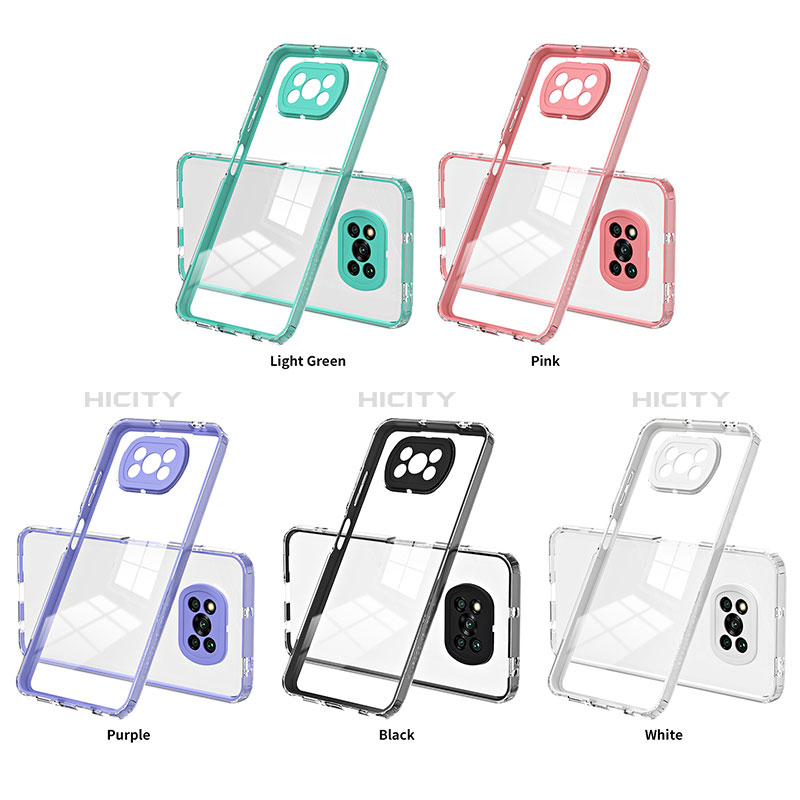 Silikon Schutzhülle Rahmen Tasche Hülle Durchsichtig Transparent Spiegel H01P für Xiaomi Poco X3 NFC