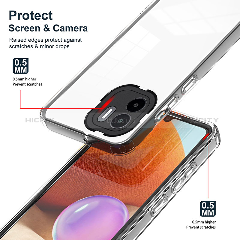 Silikon Schutzhülle Rahmen Tasche Hülle Durchsichtig Transparent Spiegel H01P für Xiaomi Redmi A2 Plus groß