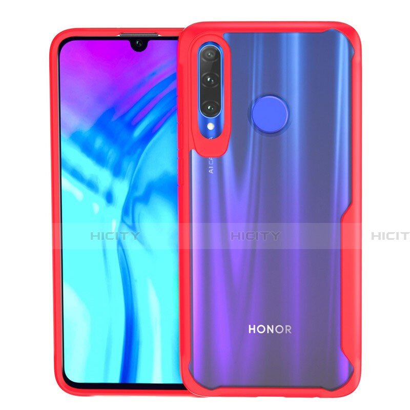 Silikon Schutzhülle Rahmen Tasche Hülle Durchsichtig Transparent Spiegel H02 für Huawei Honor 20E Rot Plus