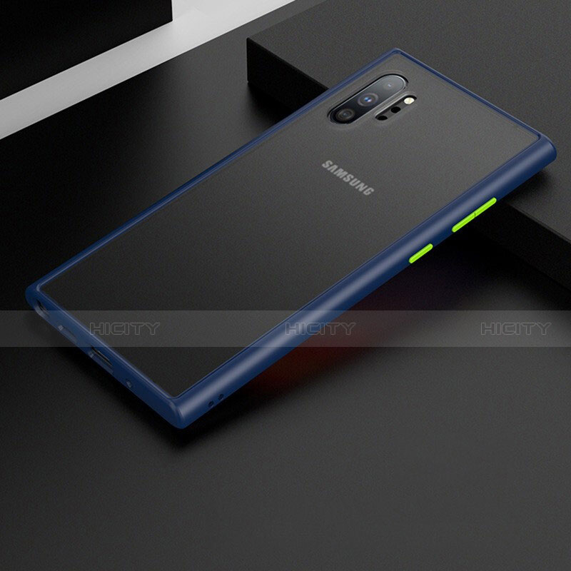 Silikon Schutzhülle Rahmen Tasche Hülle Durchsichtig Transparent Spiegel H02 für Samsung Galaxy Note 10 Plus Blau