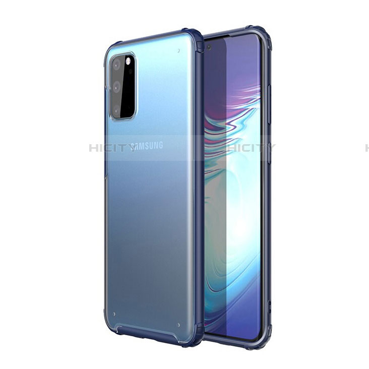 Silikon Schutzhülle Rahmen Tasche Hülle Durchsichtig Transparent Spiegel H02 für Samsung Galaxy S20 5G Blau