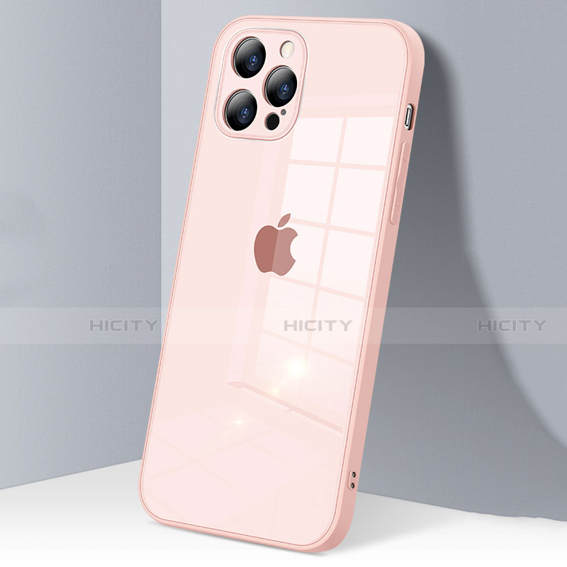 Silikon Schutzhülle Rahmen Tasche Hülle Durchsichtig Transparent Spiegel H06 für Apple iPhone 12 Pro Max Rosa Plus