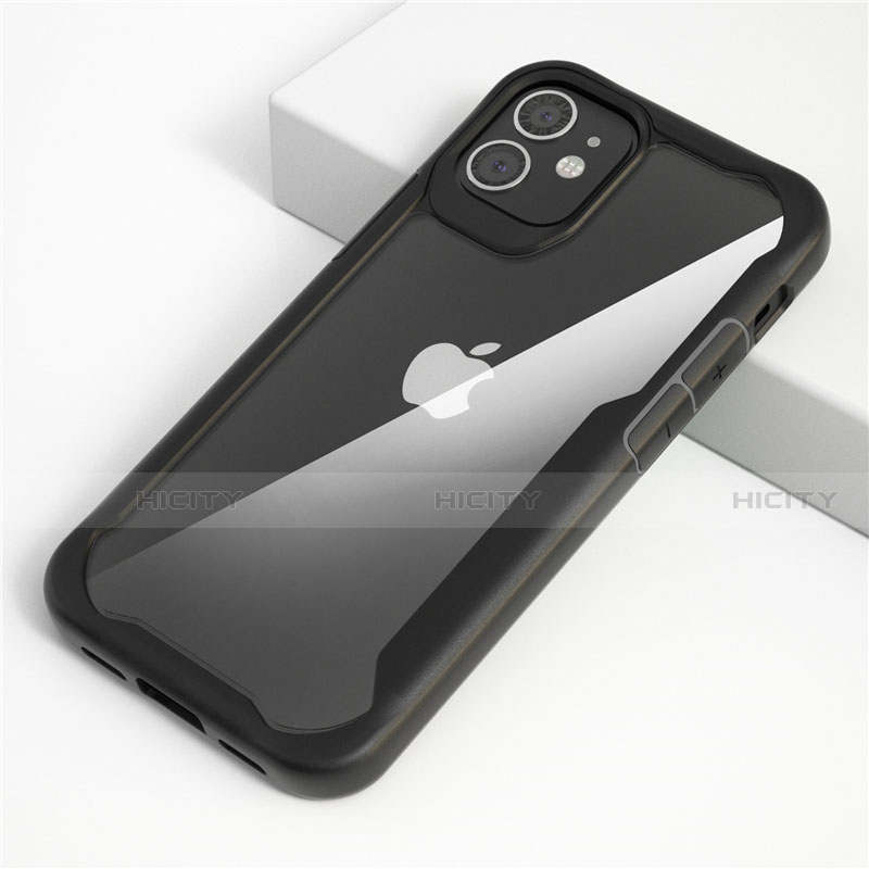 Silikon Schutzhülle Rahmen Tasche Hülle Durchsichtig Transparent Spiegel M01 für Apple iPhone 12 Max groß