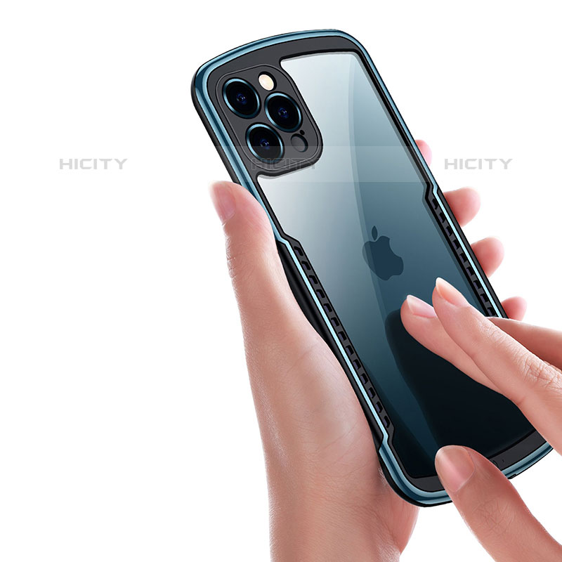 Silikon Schutzhülle Rahmen Tasche Hülle Durchsichtig Transparent Spiegel M01 für Apple iPhone 15 Pro