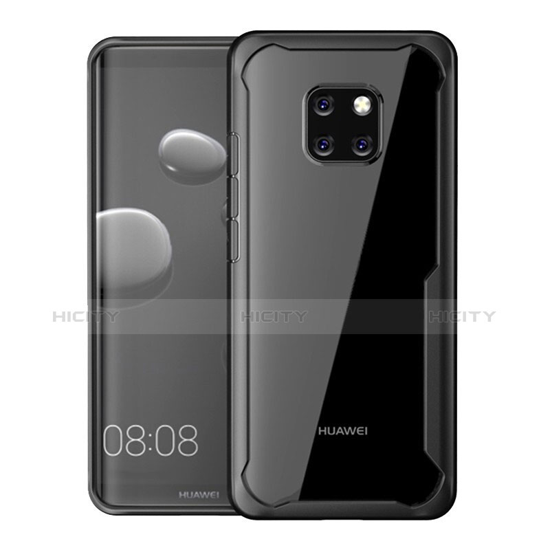 Silikon Schutzhülle Rahmen Tasche Hülle Durchsichtig Transparent Spiegel M02 für Huawei Mate 20 Pro Schwarz Plus
