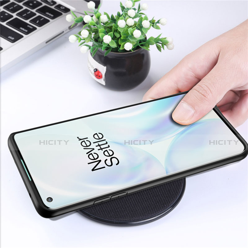 Silikon Schutzhülle Rahmen Tasche Hülle Durchsichtig Transparent Spiegel M02 für OnePlus 8T 5G groß