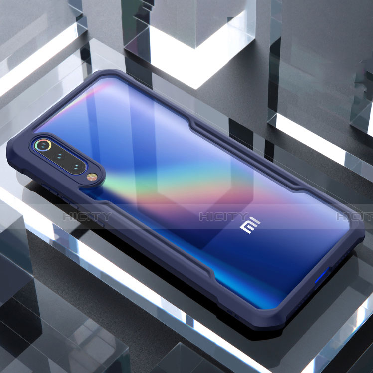 Silikon Schutzhülle Rahmen Tasche Hülle Durchsichtig Transparent Spiegel M02 für Xiaomi Mi 9 Lite Blau Plus