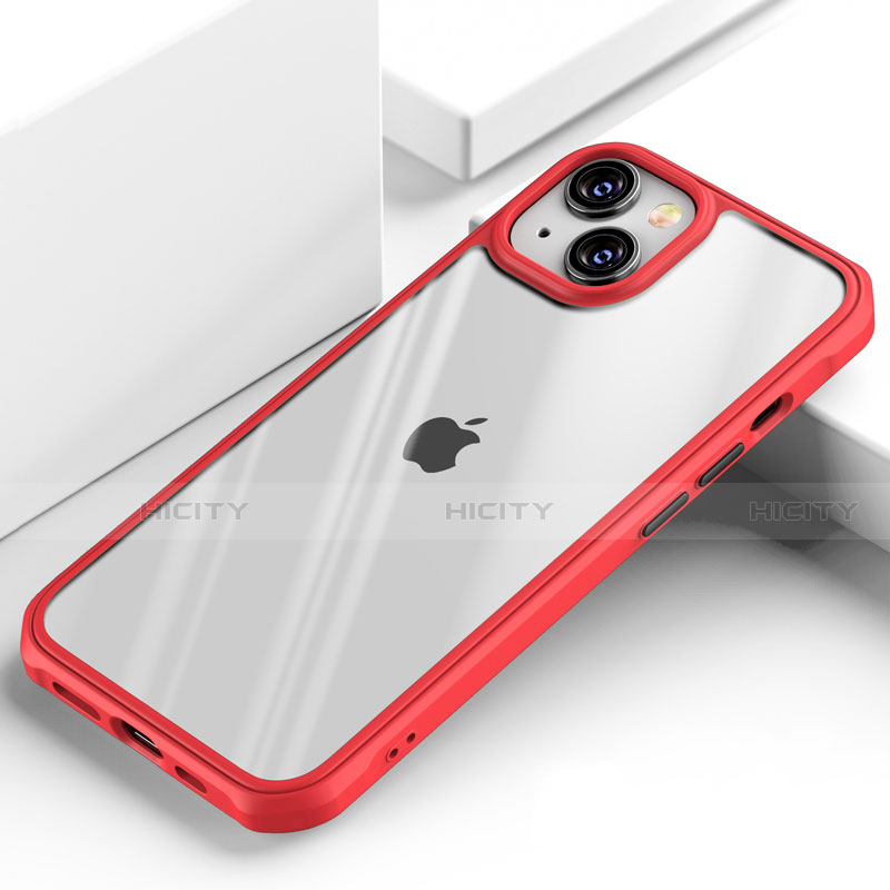 Silikon Schutzhülle Rahmen Tasche Hülle Durchsichtig Transparent Spiegel M03 für Apple iPhone 14 groß