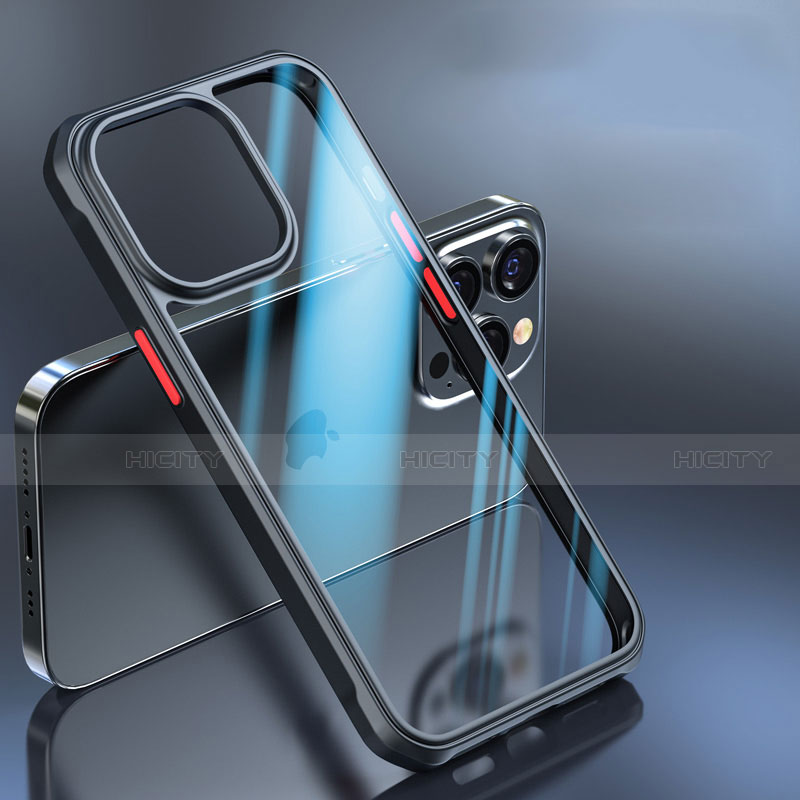 Silikon Schutzhülle Rahmen Tasche Hülle Durchsichtig Transparent Spiegel M03 für Apple iPhone 15 Pro groß