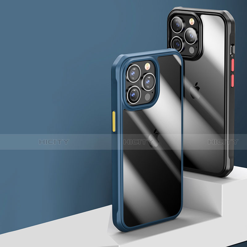 Silikon Schutzhülle Rahmen Tasche Hülle Durchsichtig Transparent Spiegel M03 für Apple iPhone 15 Pro groß