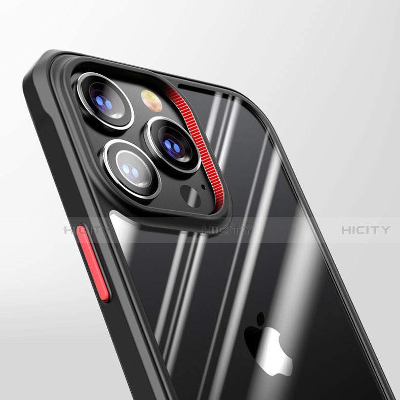 Silikon Schutzhülle Rahmen Tasche Hülle Durchsichtig Transparent Spiegel M03 für Apple iPhone 15 Pro Max groß