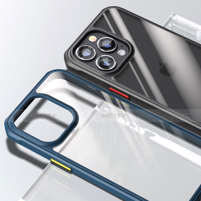 Silikon Schutzhülle Rahmen Tasche Hülle Durchsichtig Transparent Spiegel M03 für Apple iPhone 15 Pro Max groß