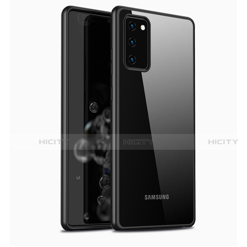 Silikon Schutzhülle Rahmen Tasche Hülle Durchsichtig Transparent Spiegel M03 für Samsung Galaxy Note 20 5G Schwarz