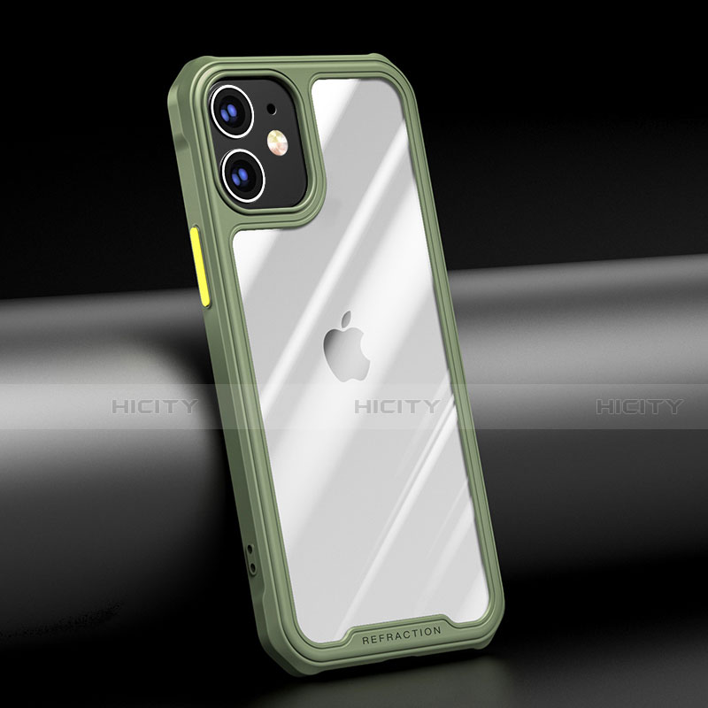 Silikon Schutzhülle Rahmen Tasche Hülle Durchsichtig Transparent Spiegel M04 für Apple iPhone 12 groß