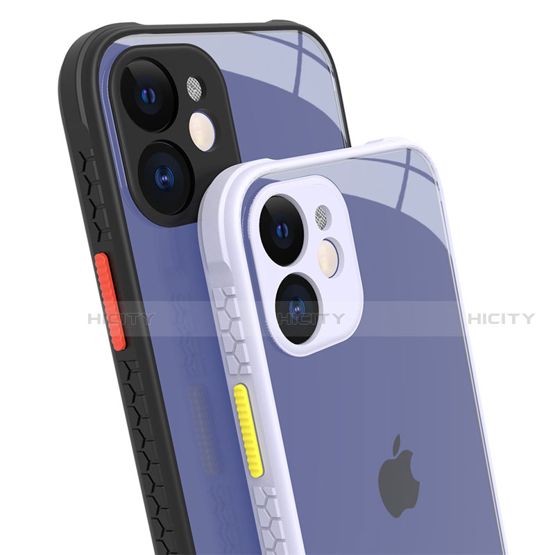 Silikon Schutzhülle Rahmen Tasche Hülle Durchsichtig Transparent Spiegel M05 für Apple iPhone 12