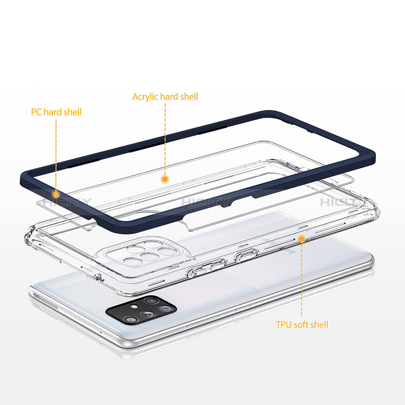 Silikon Schutzhülle Rahmen Tasche Hülle Durchsichtig Transparent Spiegel MQ1 für Samsung Galaxy A71 4G A715