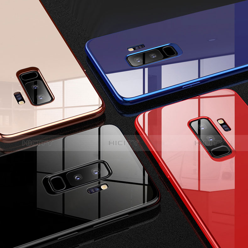 Silikon Schutzhülle Rahmen Tasche Hülle Durchsichtig Transparent Spiegel S01 für Samsung Galaxy S9 Plus groß