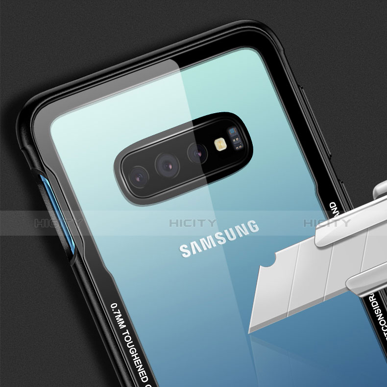 Silikon Schutzhülle Rahmen Tasche Hülle Durchsichtig Transparent Spiegel T01 für Samsung Galaxy S10 groß