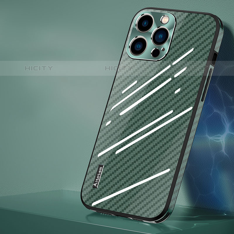 Silikon Schutzhülle Rahmen Tasche Hülle Spiegel AT1 für Apple iPhone 15 Pro Grün Plus